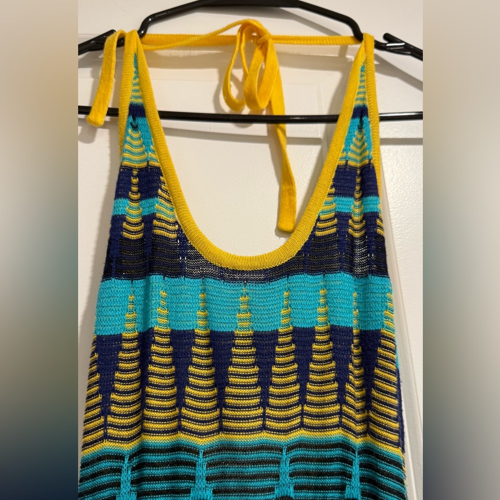 Arden B Yellow and Blue Striped Maxi Dress